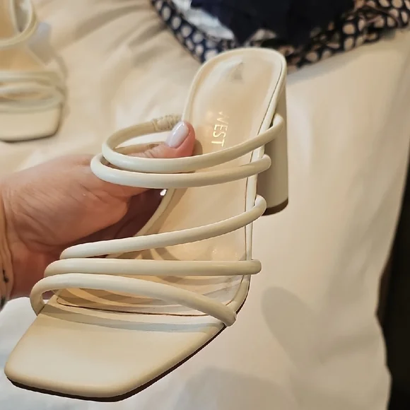 Nine West Women's White Strappy Heels - Picture 6 of 6